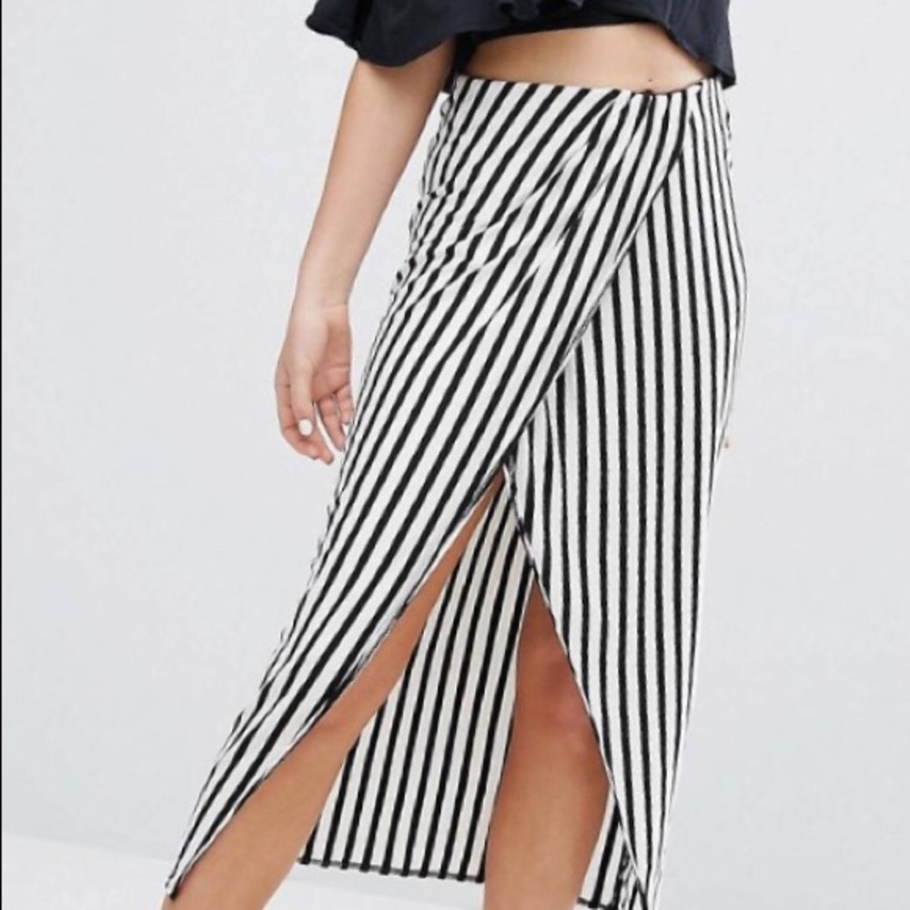 Wrap front maxi skirt